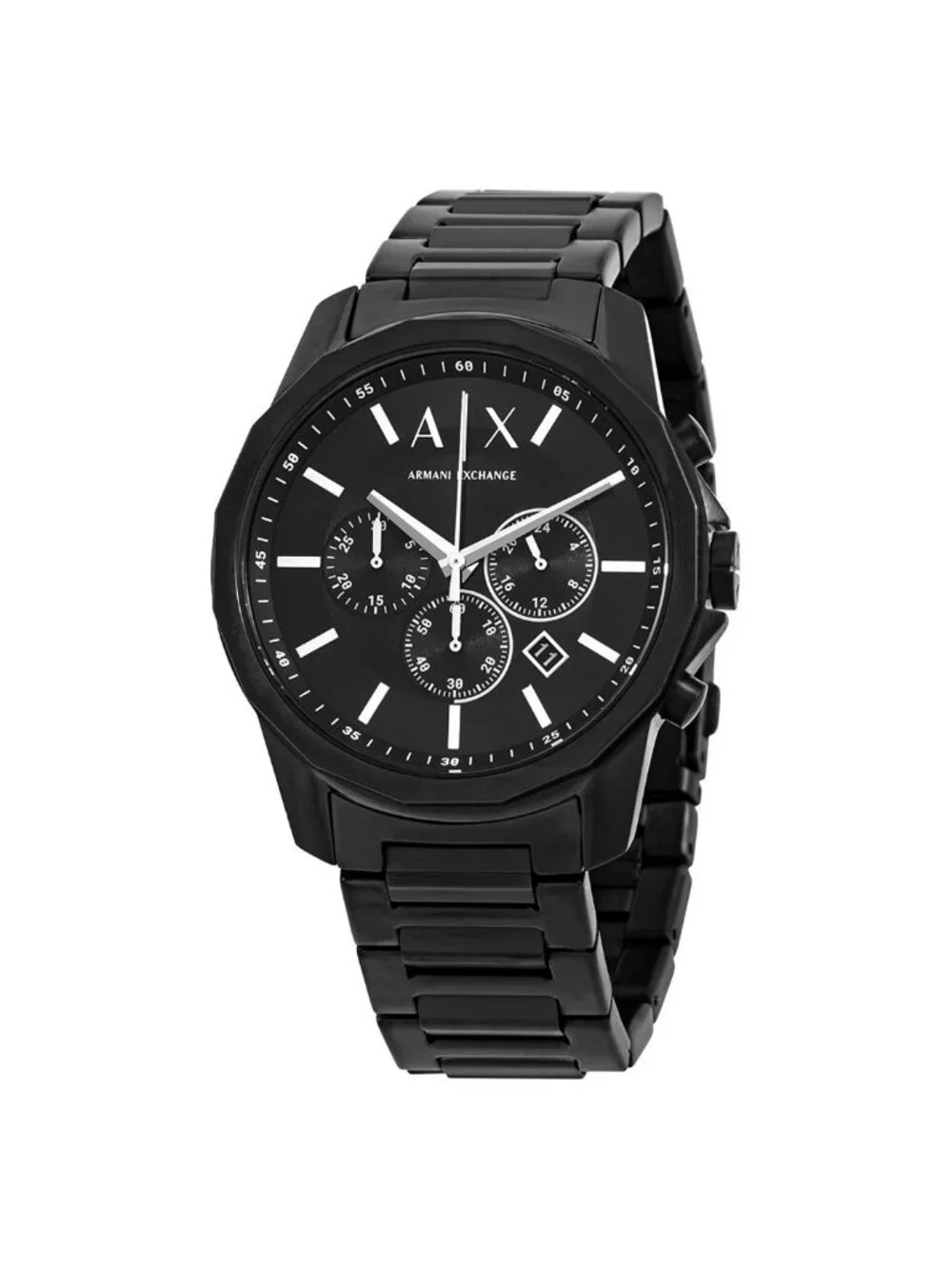 NWT Armani Exchange Banks Chronograph Quartz Black Dial Men's Watch